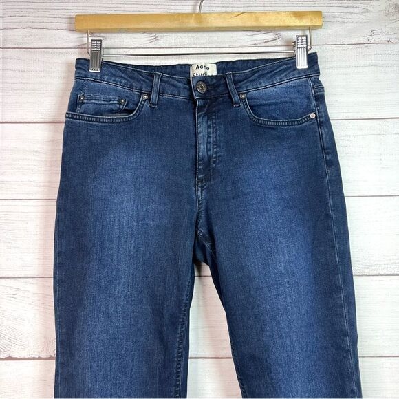 Acne Studios Skin 5 Deep Skinny Jeans Dark Wash Mid Rise Stretch Ankle Womens 29 - Picture 4 of 11